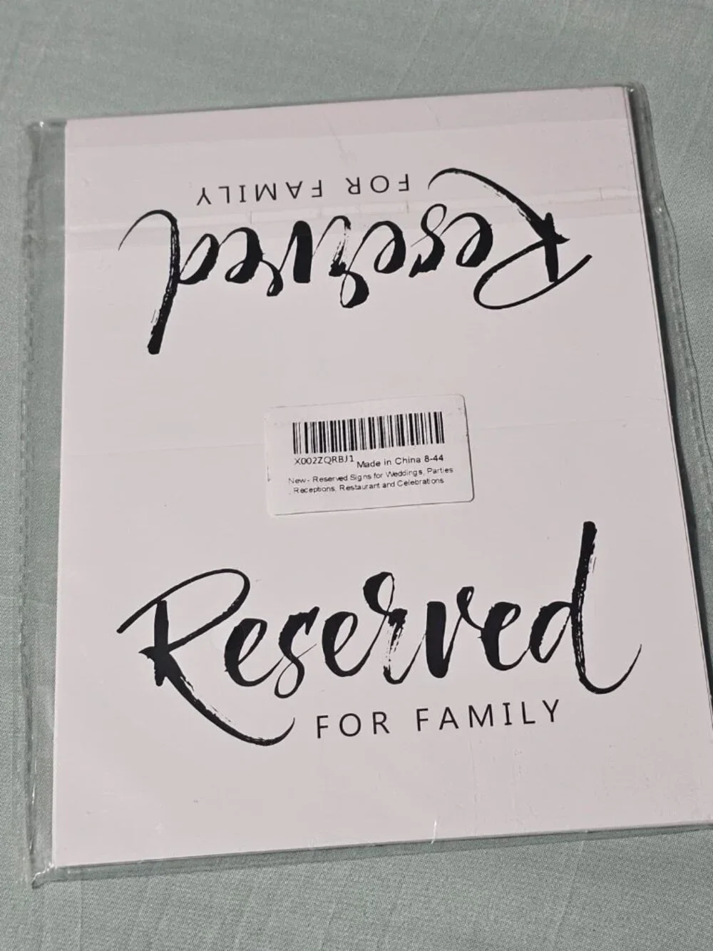 Wedding & Party Reserved Signs - 10 Pack, 4 x 6 Inches NWT